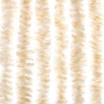 vidaXL Rideau anti-mouches beige et blanc 100x230 cm chenille