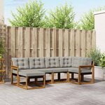 vidaXL Ensemble de canapés d'extérieur 6 Pièces Gris Naturel et Clair