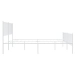 vidaXL Cadre de lit métal sans matelas et pied de lit blanc 193x203 cm
