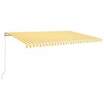 vidaXL Auvent rétractable automatique 500x350 cm Jaune et blanc