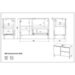 Germania Armoire plancher sous-lavabo GW-Mauresa 34x80x56 cm Graphite