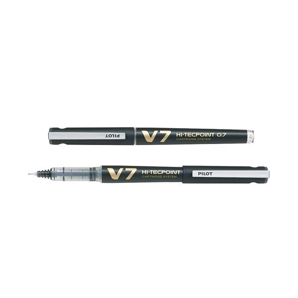 Roller Rechargeable Hi-TechPoint V7 Begreen Pointe Moyenne Encre liquide Noir x 10 PILOT