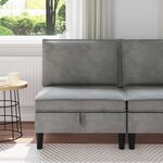 vidaXL Canapé moyen avec rangement Gris clair Velours