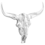 vidaXL Crâne de taureau Argent 53 x 11 x 40 cm Aluminium