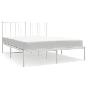 vidaXL Cadre de lit métal sans matelas et tête de lit blanc 140x200 cm