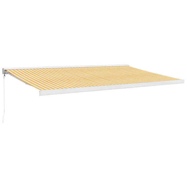 vidaXL Auvent rétractable jaune et blanc 5x3 m tissu et aluminium