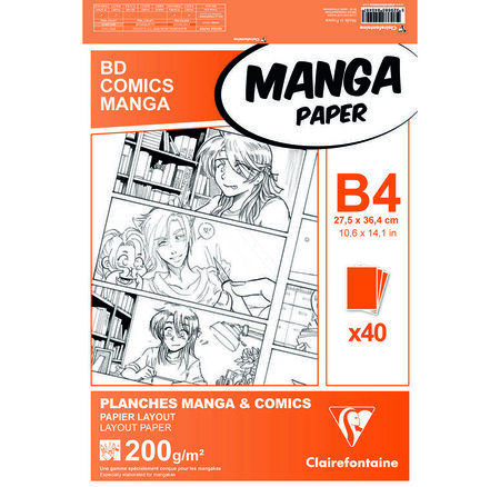 Manga Etui BD/Comic B4 40F O 200g CLAIREFONTAINE