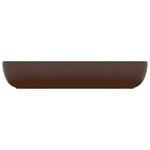 vidaXL Lavabo de luxe rectangulaire Marron foncé mat 71x38cm Céramique