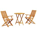 vidaXL Ensemble bistro pliant 3 Pièces Marron Bois d'acacia massif