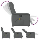 vidaXL Fauteuil inclinable de massage électrique Gris foncé Tissu