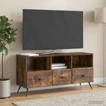 vidaXL Meuble TV Chêne fumé 102 x 34 5 x 50 cm Bois d'ingénierie