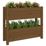 Vidaxl jardinière marron miel 77x25x66 cm bois massif de pin