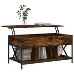 vidaXL Table basse chêne fumé 100x55x50 cm bois d'ingénierie et métal