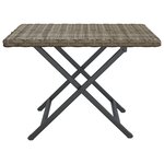 vidaXL Table pliable gris 45x35x32 cm résine tressée