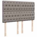 vidaXL Sommier à lattes de lit avec matelas Taupe 140x190 cm Tissu