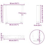 vidaXL Pieds de table basse en forme de V  2 pièces  blanc  50 x (42-43 3) cm  acier