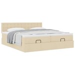 VidaXL Cadre de lit ottoman avec matelas crème 160x200 cm tissu