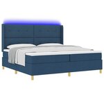 vidaXL Lit à ressorts avec matelas Bleu 140 x 200 cm tissu