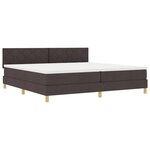 vidaXL Lit à ressort LED Marron foncé 200 x 200 cm tissu