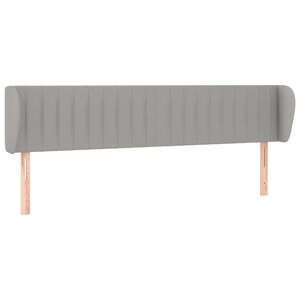 vidaXL Tête de lit avec oreilles Gris clair 203x23x78/88 cm Tissu