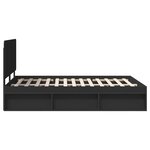 vidaXL Cadre de lit avec tête de lit Noir 140 x 190 cm Pin massif