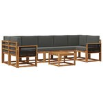 vidaXL Ensemble de canapés d'extérieur 6 Pièces Naturel et Anthracite
