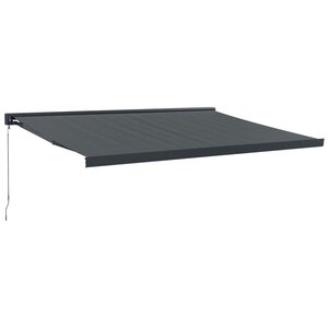 vidaXL Auvent rétractable anthracite 4x3 m tissu et aluminium