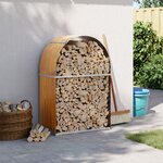vidaXL Porte-bûches aspect bois 80x45x120 cm acier galvanisé