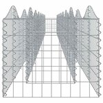 vidaXL Lit surélevé à gabions arqué 800x50x50 cm Fer galvanisé