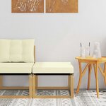 vidaXL Pouf d'Extérieur Bois d'acacia massif et tissu Textilène Blanc
