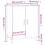 vidaXL Buffet chêne fumé 69 5x34x90 cm bois d'ingénierie