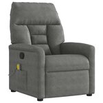 vidaXL Fauteuil inclinable de massage gris foncé tissu microfibre