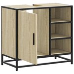 vidaXL Meuble de salle de bain avec lavabo Chêne Sonoma 65 x 33 x 60 cm Bois d'ingénierie