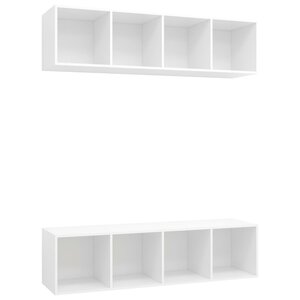 vidaXL Meubles TV muraux 2 Pièces Blanc Bois d'ingénierie