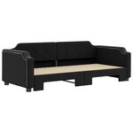 vidaXL Lit de jour avec gigogne sans matelas noir 90x200 cm
