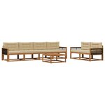 vidaXL Ensemble de canapés d'extérieur 7 Pièces Naturel et Beige