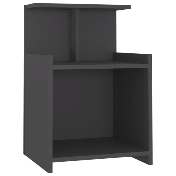 vidaXL Table de chevet Gris 40x35x60 cm Aggloméré