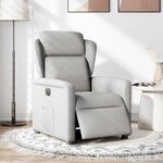 vidaXL Fauteuil inclinable électrique gris nuage tissu