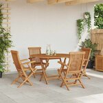 vidaXL Ensemble de salle à manger pour jardin 5 Pièces Marron Teck massif