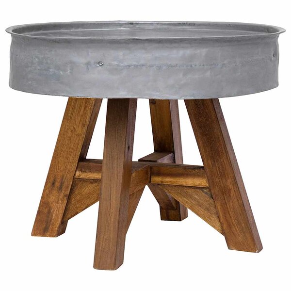 vidaXL Table basse bois de récupération mélangé 60x45 cm argenté