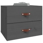 vidaXL Table de chevet murale Gris 50x36x40 cm