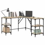vidaXL Bureau chêne sonoma 139x139x75 cm bois d'ingénierie