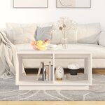 vidaXL Table basse Blanc 80x50x40 cm Bois massif de pin