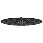 vidaXL Pomme de douche pluie Acier inoxydable 50 cm Ronde Noir