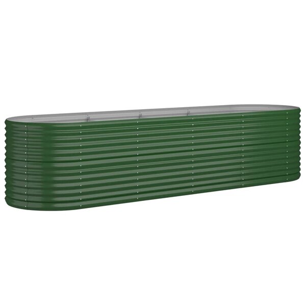 vidaXL Lit surélevé de jardin Acier galvanisé 296x80x68 cm Vert