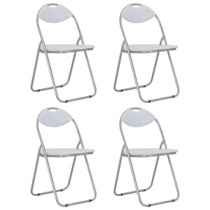 vidaXL Chaises pliantes à manger lot de 4 blanc similicuir
