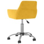 vidaXL Chaises pivotantes à manger lot de 6 Jaune Velours