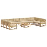 vidaXL Ensemble de canapés d'extérieur 11 pc Blanc et Beige