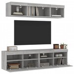 vidaXL Unités murales TV avec LED 5 Pièces gris sonoma bois d'ingénierie