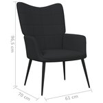 vidaXL Chaise de relaxation avec tabouret Noir Tissu